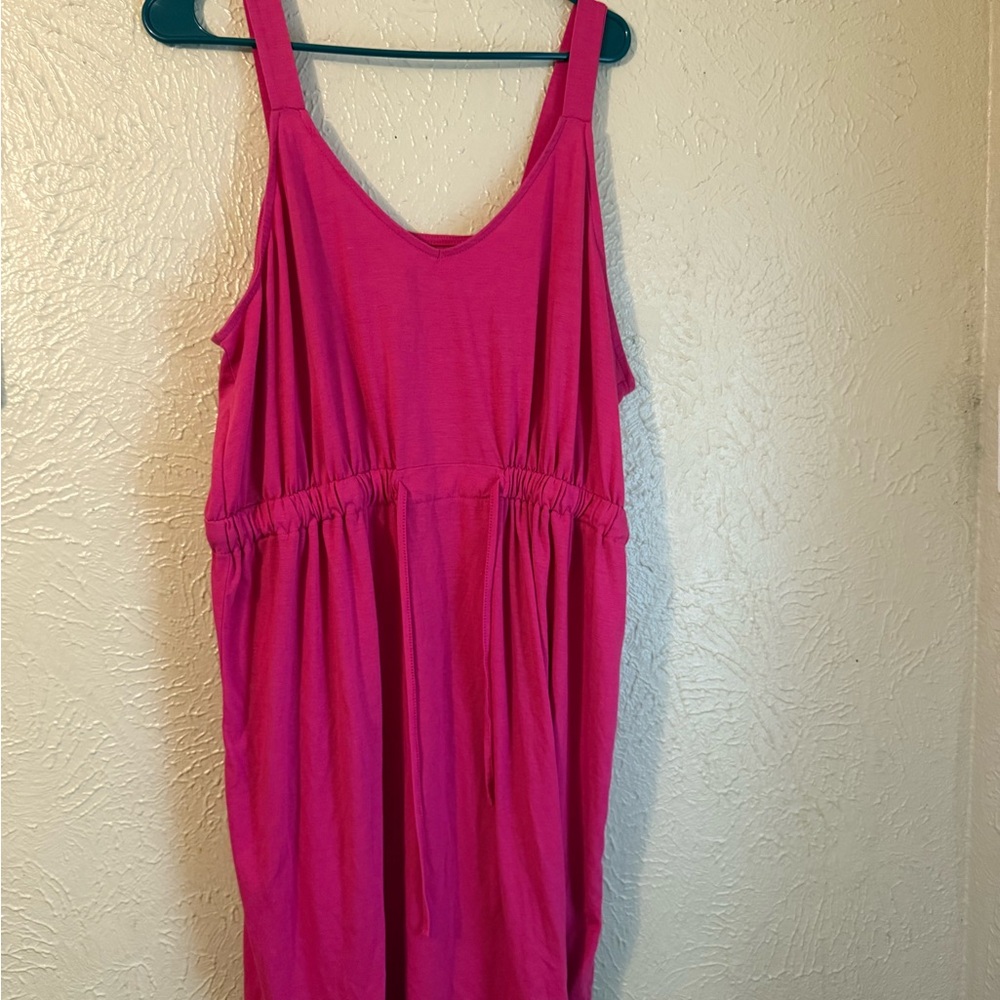 West Loop Fuchsia drawstring dress